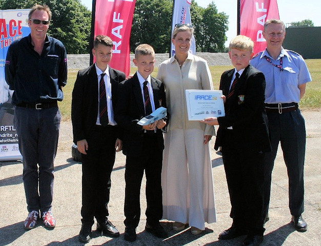 Pupils at RAF Wittering with the Countess of Wessex