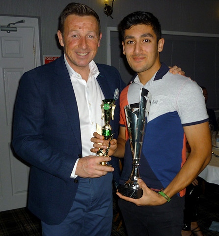 Multiple trophy winner Sami Waheed (right) with former Glamorgan and England player Robert Croft