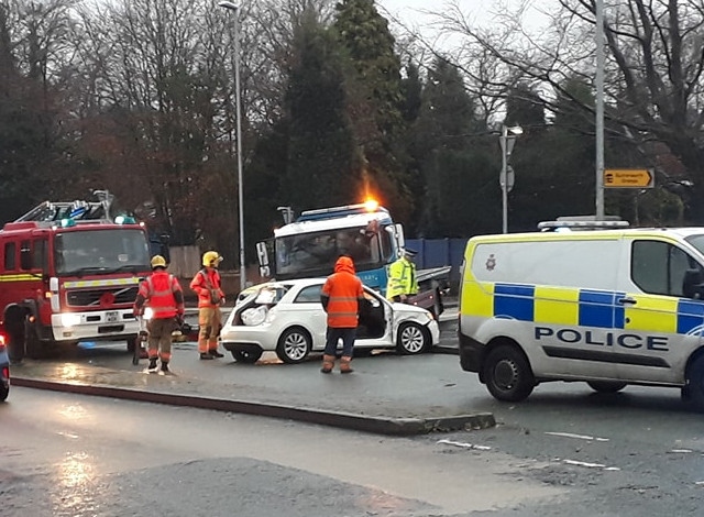 The collision on Edenfield Road