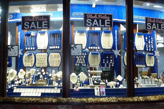 Window display at Browns Family Jewellers