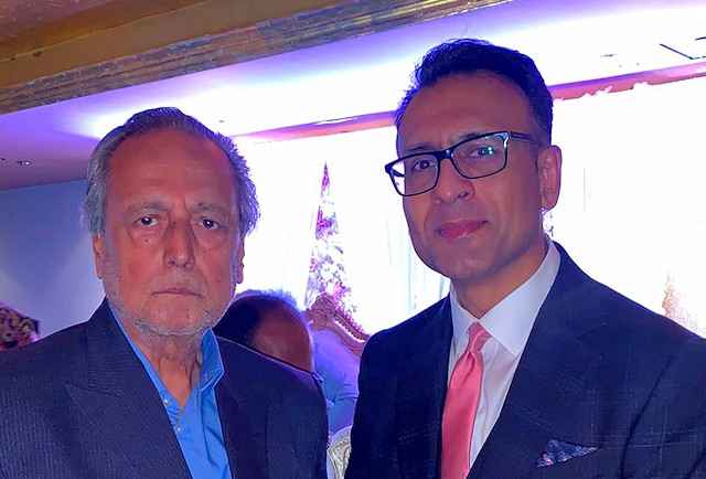 Asad Shamim (right) with Justice (retired) Wajhuddin Ahmed, Senior Justice of the Supreme Court of Pakistan and former Chief Justice of Sindh High Court