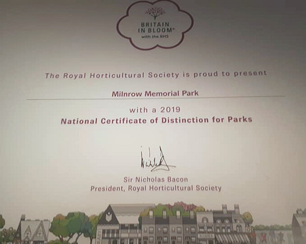 Milnrow Memorial Park's certificate