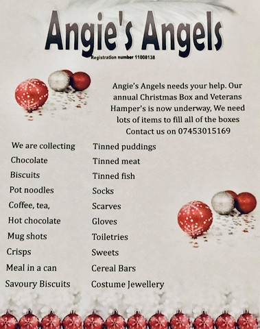 Angie's Angels poster of items needed
