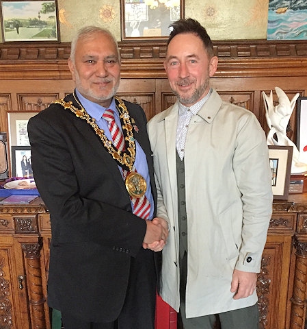 Mayor Mohammed Zaman with Steve Taylor, the managing director and chief officer of Bury and Rochdale Care Organisation