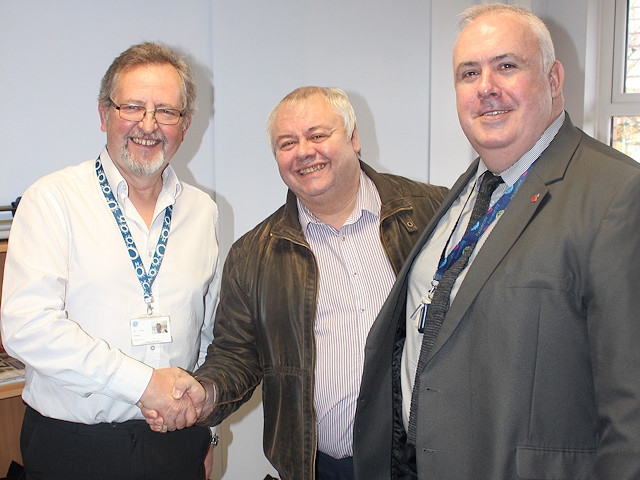 L-R: Paul Whiting; Councillor Neil Emmott, cabinet member for the environment; Martin Taylor, head of environmental management