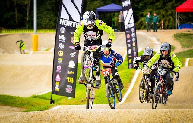 Dan Wilson out front in a BMX competition