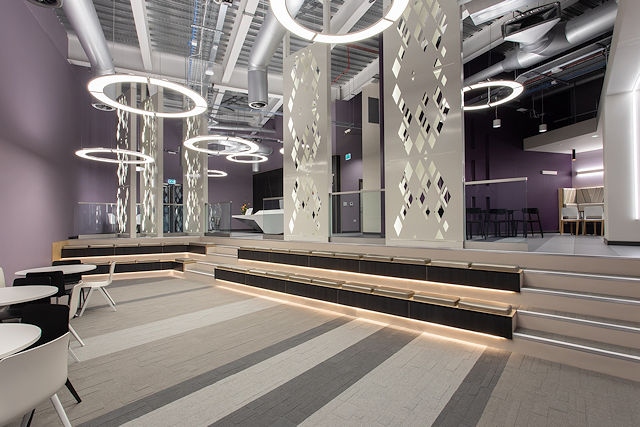 The Catapult Innovation Centre's amphitheatre provides a space for collaboration and knowledge sharing