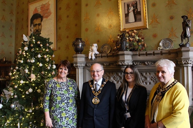 L-R: Gail Hopper, director of children’s services, Chloe Johnson, Mayor and Mayoress of Rochdale