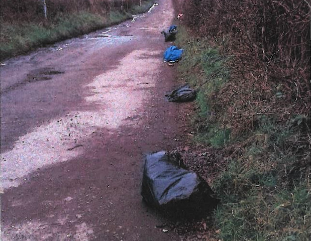 Amanda Collinge's rubbish dumped on Thornham Lane