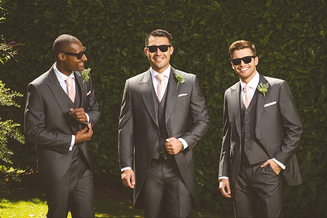 Wedding attire available includes tailored and slim-fit two-piece suits and tails in a range of colours