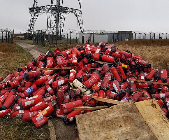 The fire extinguishers dumped on Windy Hill
