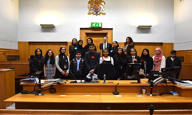 Kingsway Park High School at the annual mock trial competition at Burnley Magistrates Court