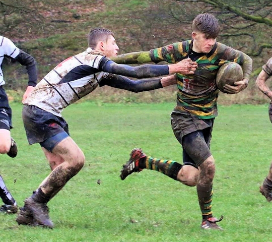 Nyall Hensby (right) for Littleborough U15 against Preston Grasshoppers U15
