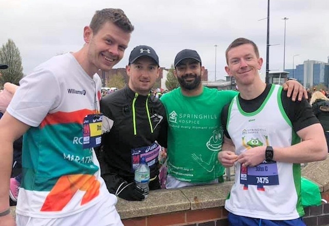 The team from onePT ran for Springhill Hospice in the Manchester Marathon