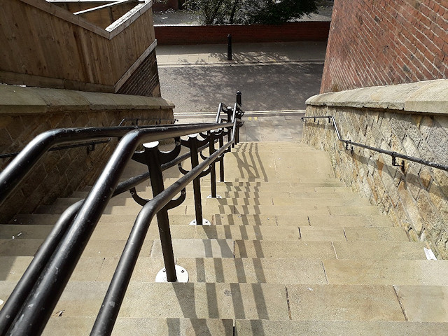 The steps onto Bailie Street have been cleaned