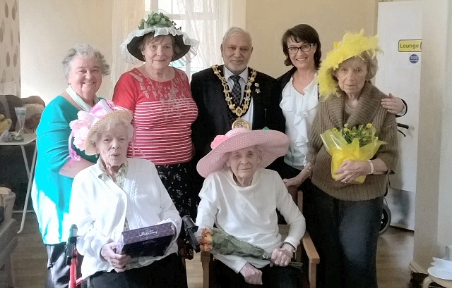 Mayor Mohammed Zaman judged the Half Acre House Easter bonnet competition