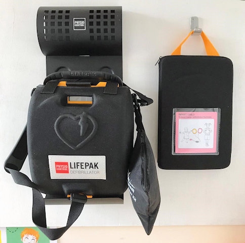 Whittaker Moss Primary School Automated External Defibrillator donated by Whittaker Moss PTA 