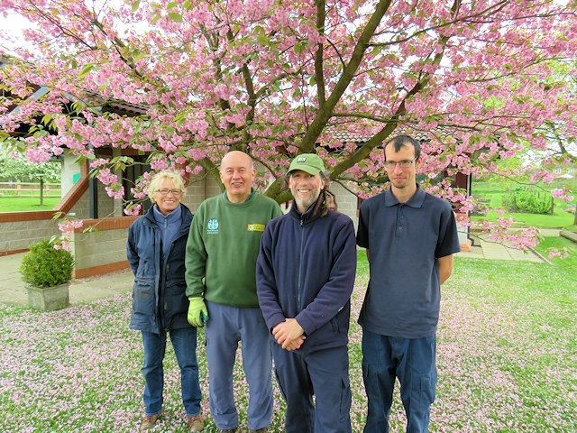 Nick and his team (L to R) volunteers Kath Hattersley and Stephen Ball, Head Gardener Nick Dent and Groundsman Harry Grantham