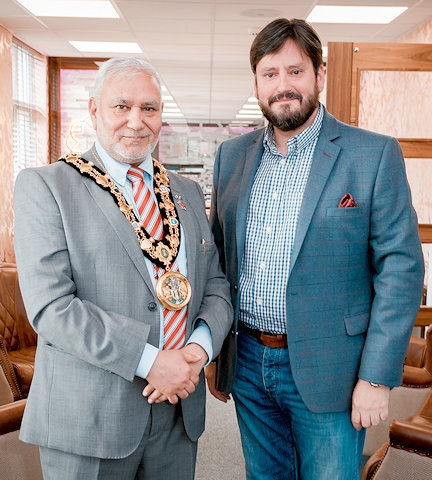 Mayor Mohammed Zaman with Revilo Group Chief Executive Lee Collins 
