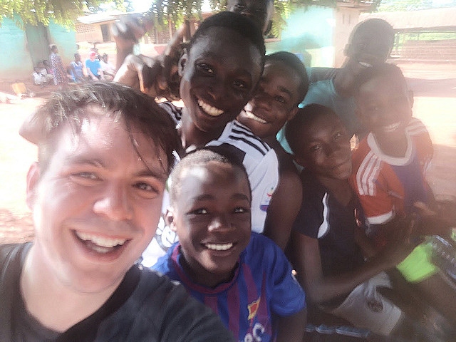 John Dawson with some of the children at King Jesus Orphanage and School