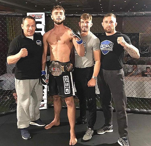 Kyran Sturrock (second left) and Martin Stapleton (far right) will both be fighting in Cage Warriors 112