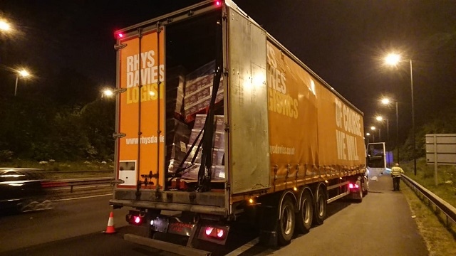 Stolen lorry packed with Quality Street driven wrong way down M62