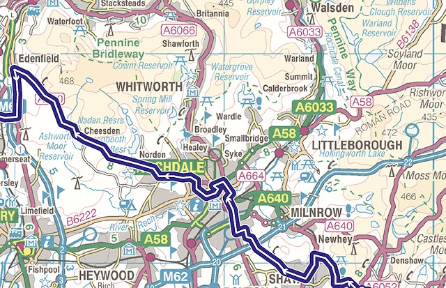 Stage eight of the OVO race will pass through Rochdale (in blue)