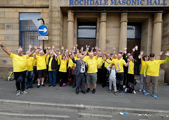 50 walkers from Rochdale, Todmorden and Bacup Masonic Lodges walked a 23-mile circular route around the district 
