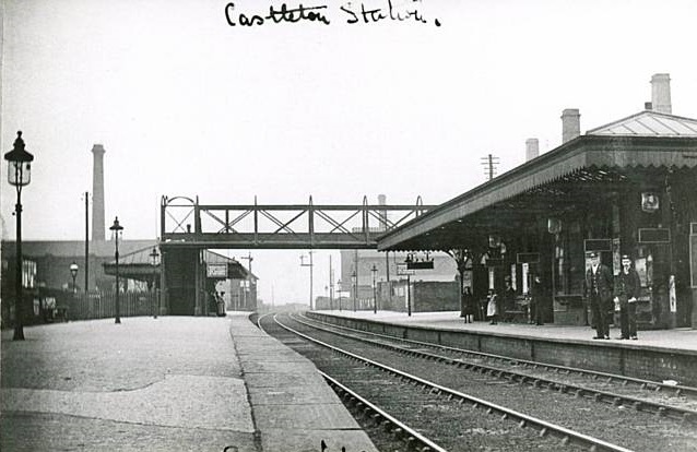 A historical shot of Castleton station, in Lancashire and Yorkshire Railway days, looking east about 1900