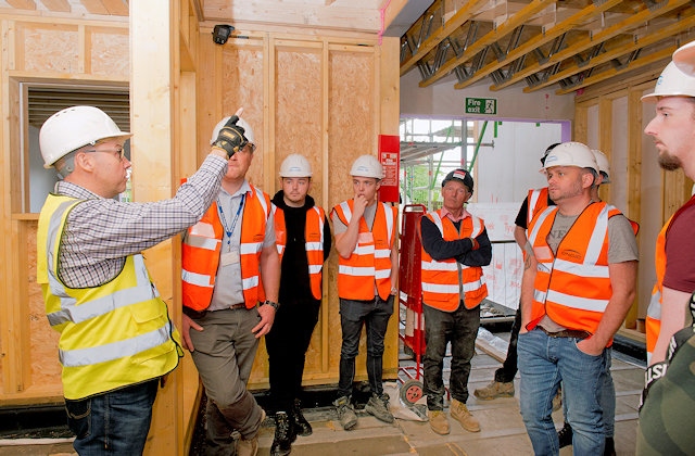 Bury College students learn about construction at Ladybarn development, in Milnrow,