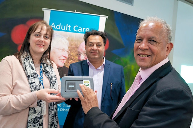 Debbie Monks from the council, Councillor Iftikar Ahmed, Cabinet Member for Adult Care and Deputy Council Leader Daalat Ali