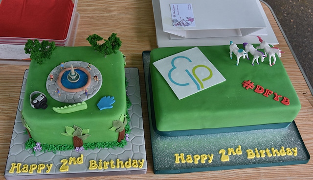 The two birthday cakes enjoyed by runners