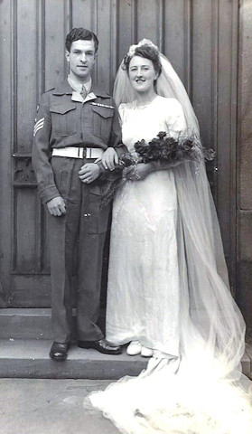 Ronnie and Hilda on their wedding day
