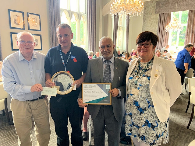 L-R: Wing Commander David Forbes, Caen Matthews (Rochdale Council armed forces officer), Councillor Mohammed Zaman, Councillor Janet Emsley (cabinet member for armed forces)