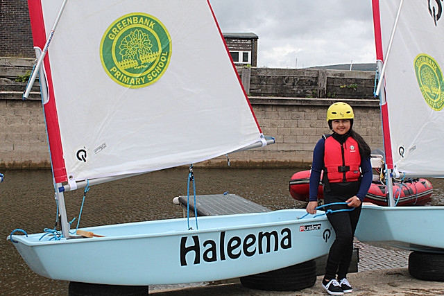 Haleema, with the boat named after her
