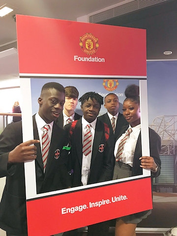 Students at the Manchester United Foundation Sport Leader Award Ceremony
