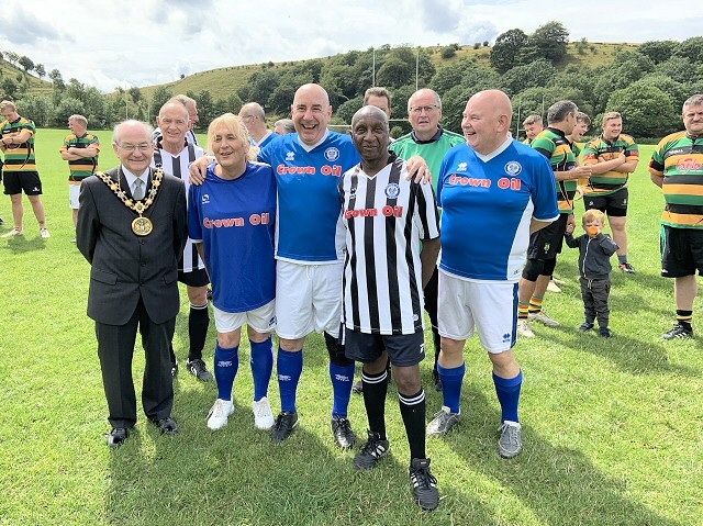 Mayor Billy Sheerin was invited to Littleborough Rugby Club for a Walking Football Charity Tournament