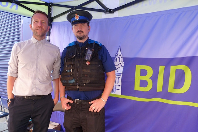 Paul Ambrose, BID Manager, and PCSO Nick McNeill