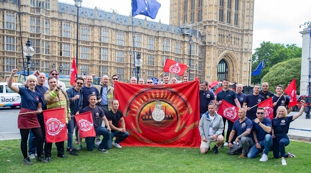 Greater Manchester firefighters at Parliament 