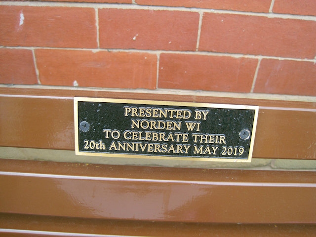 The new bench to celebrate Norden Women's Institutes 20 Anniversary