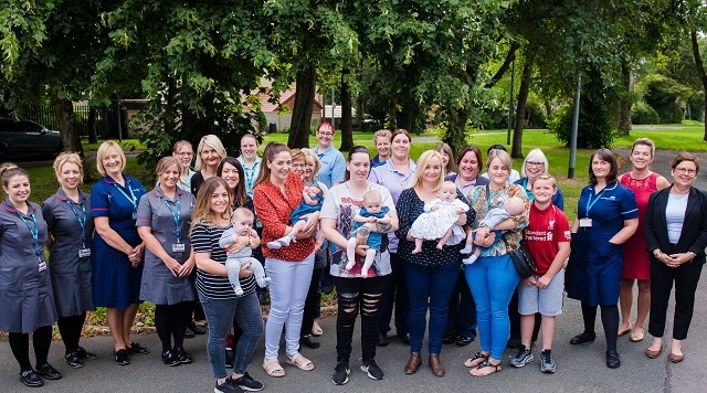 Mums who successfully quit smoking through the smokefree programme with staff who supported them