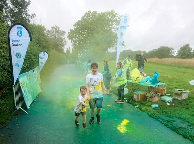 Oliver and Leo Poulter at the Heaton Park 'Use Your Senses' 5K race