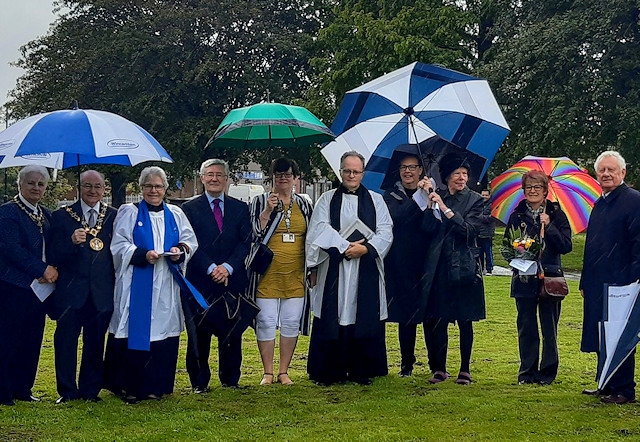 The gathering at St Chad's remembering two Rochdale victims of Peterloo 