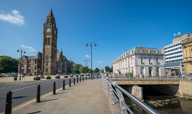 The riders will pass along The Esplanade in front of Rochdale Town Hall