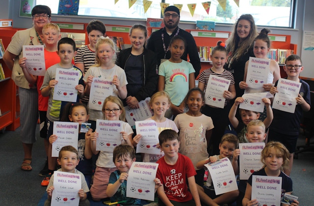 Children who took part in the Fit, Feed and Read scheme at Langley Library in 2019