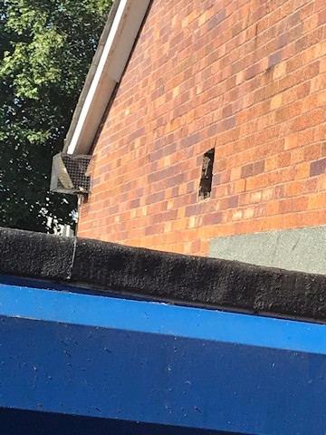 The air vent where thieves gained entry to Wardleworth Community Centre 