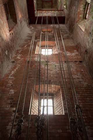 Inside the former fire station tower