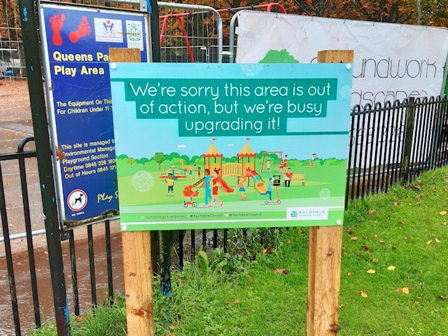 Queen's Park play area is expected to be closed for around six weeks from Monday 5 October