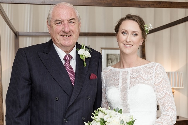 Tristan Maynard with his daughter Nichola on her wedding day