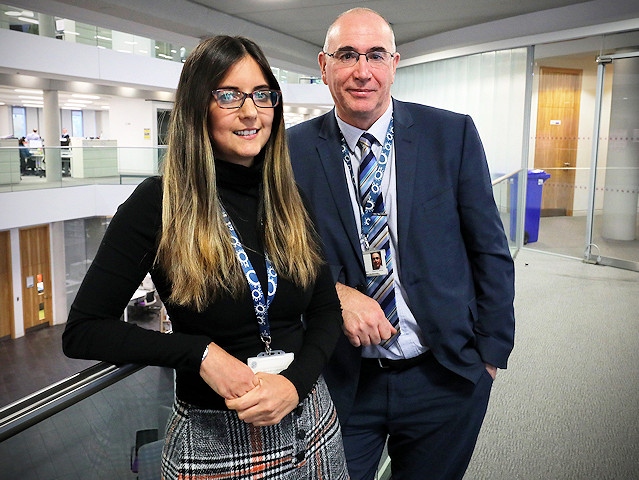 Toni Carter and Andy Turner who lead the council's apprenticeship programme (pictured in 2018)